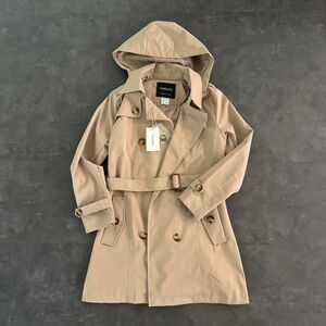 NWT Khaki Mid-Length Trench Coat
